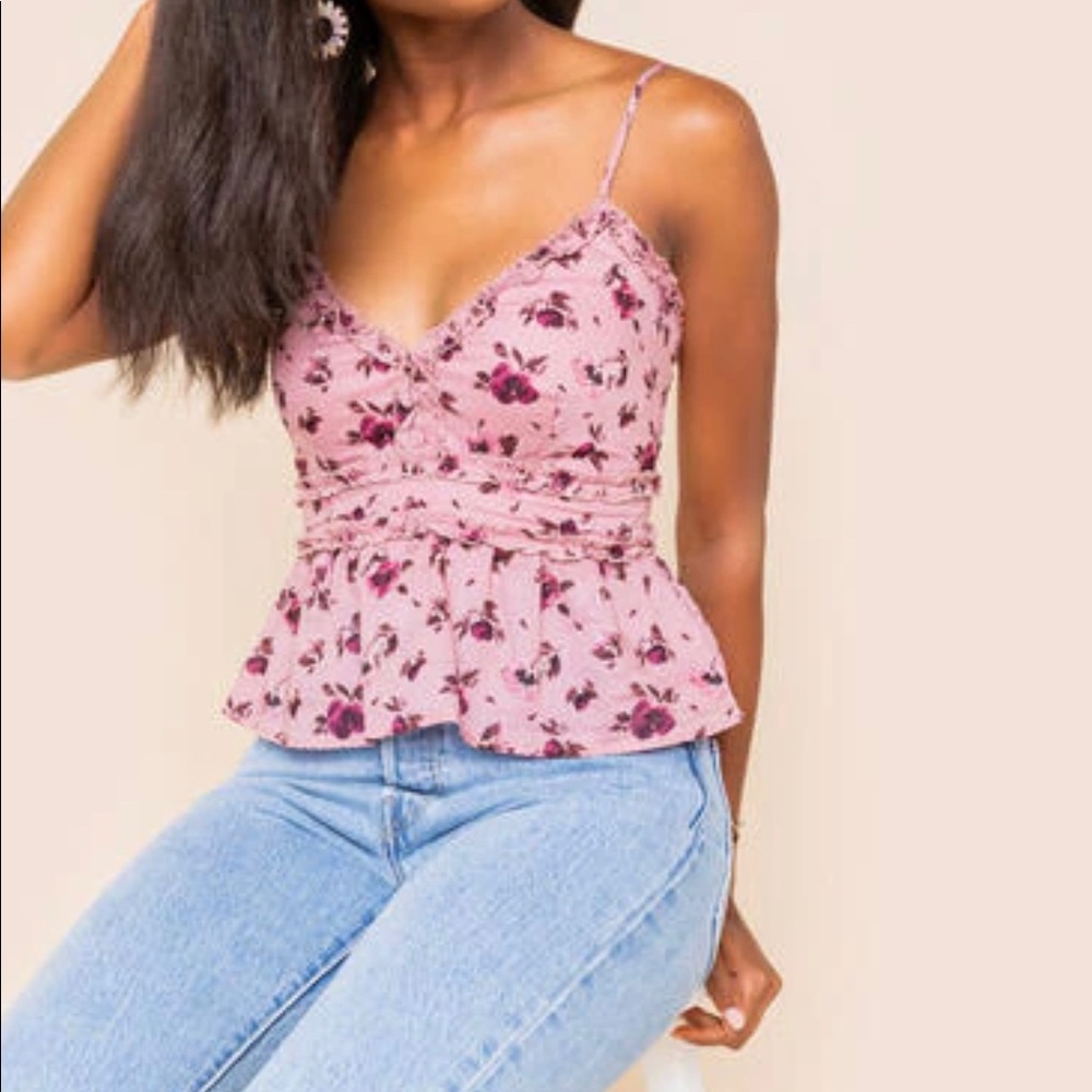 NWT Floral Ruffle Tank Top Small